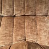 2-seater armchair in fawn velvet, Steiner edition 1970