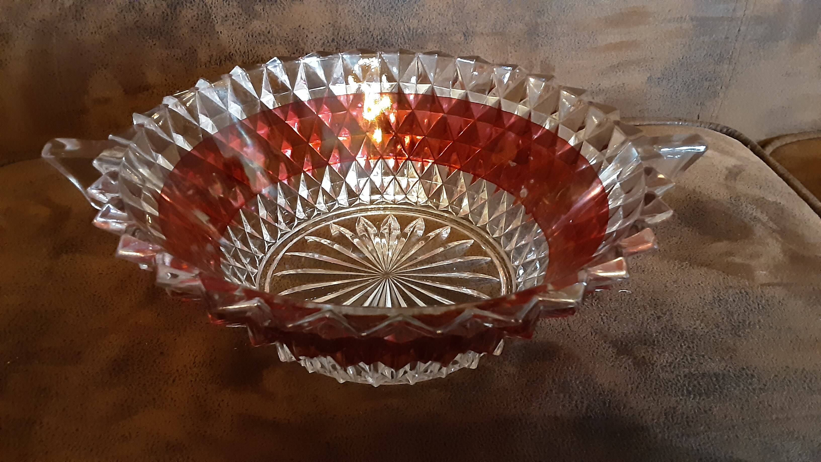 Vintage glass salad bowl