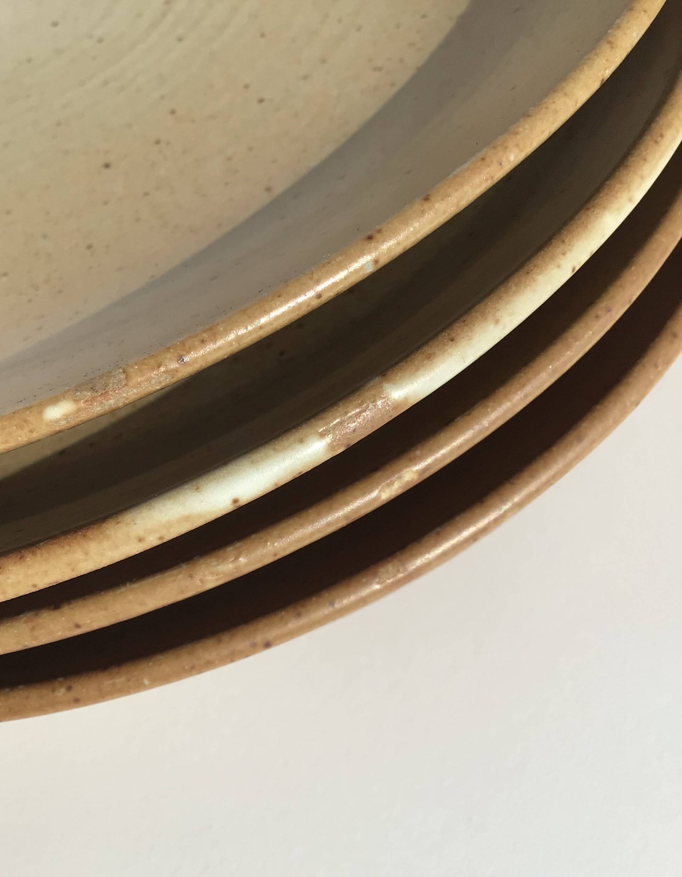 8 dessert plates village speckled blond stoneware