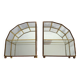 Pair of display cases in gilded brass, glass, mirror from the 60s