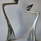 Paire de bougeoirs "Swan" par Matthew Hilton, Angleterre, années 1980