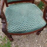 Pair of antique Louis XVI mahogany armchairs from the 19th century