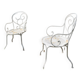 Duo de fauteuils en fer forgé