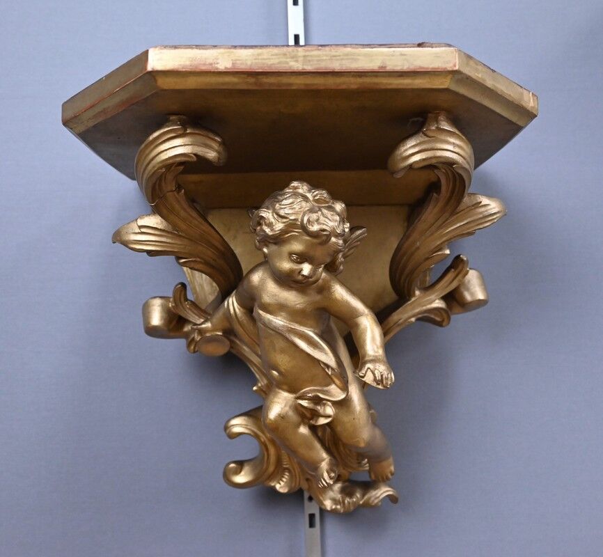 Pair of gilt wood wall consoles – late 19th century