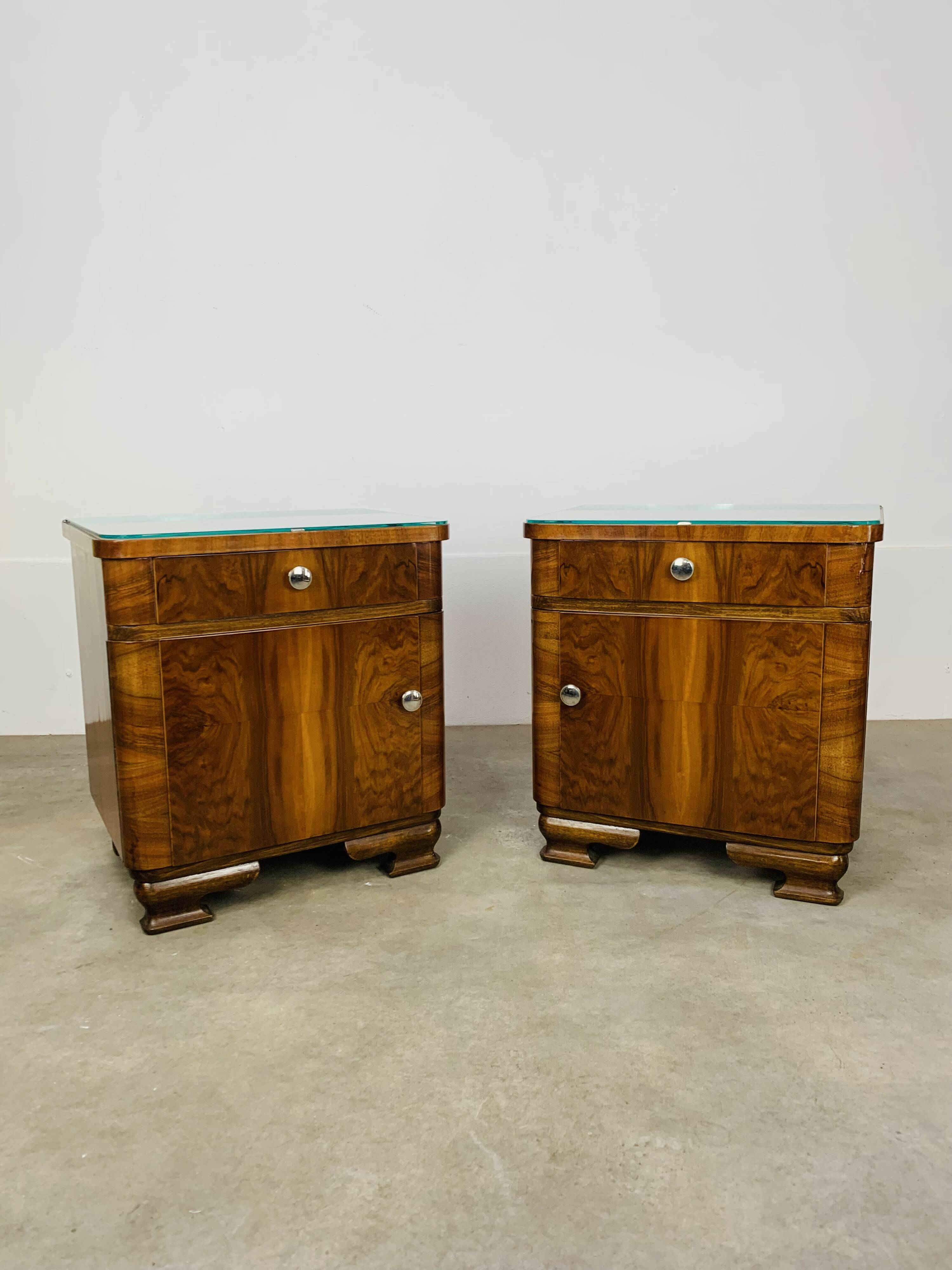 Pair of Art Deco bedside tables, 1930s