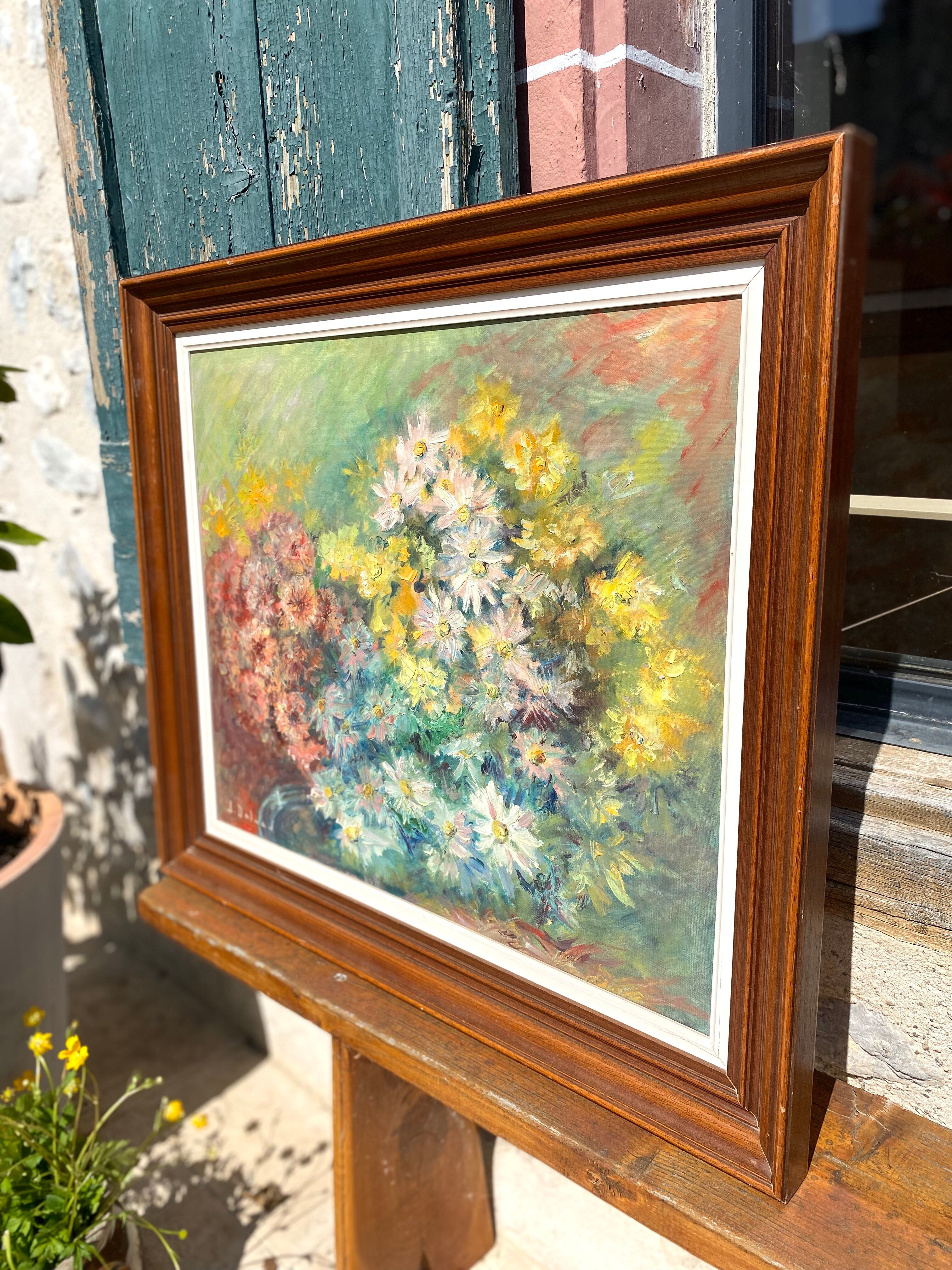 Huile sur toile - Bouquet impressionniste - 1950 il