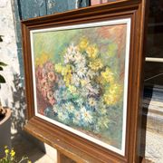 Huile sur toile - Bouquet impressionniste - 1950 il
