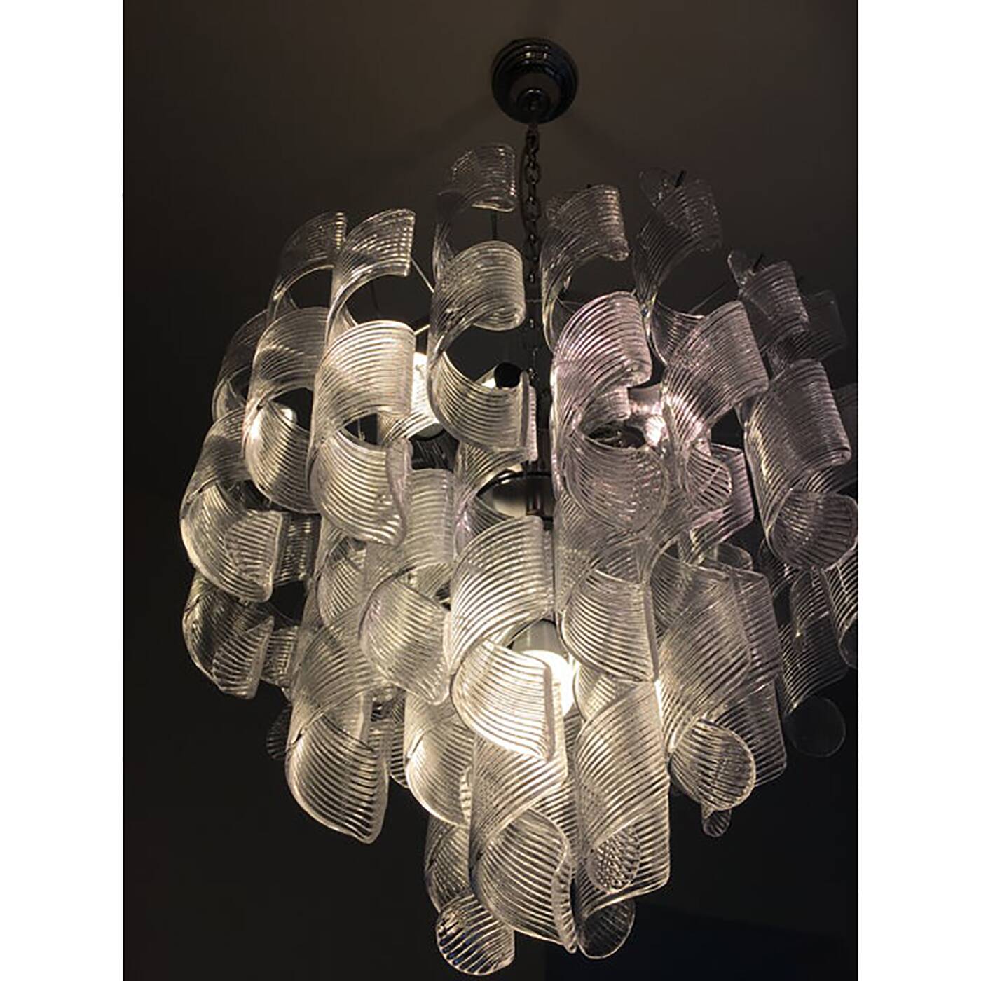 Murano Glass Sputnik Chandelier With Swirling Italian Glass