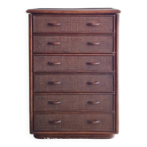 Vintage rattan chest of drawers from the 1970s.