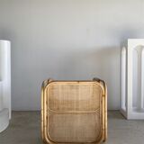 U-shaped armrest rattan armchair, grid canning