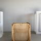 U-shaped armrest rattan armchair, grid canning