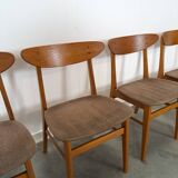 Set of 4 Deense teak Farstrup Møbler Model 210 eetkamerstoelen, dining