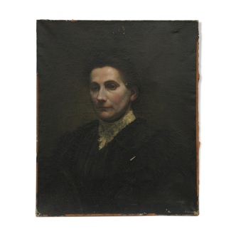 Oil on canvas Portrait of a lady