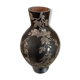 Vase vintage  en verre noir et étain