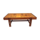 Vintage coffee table in wood and ceramics of Vallauris 60s 70s