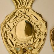 Pair of large baroque style mid-century Swedish brass sconces