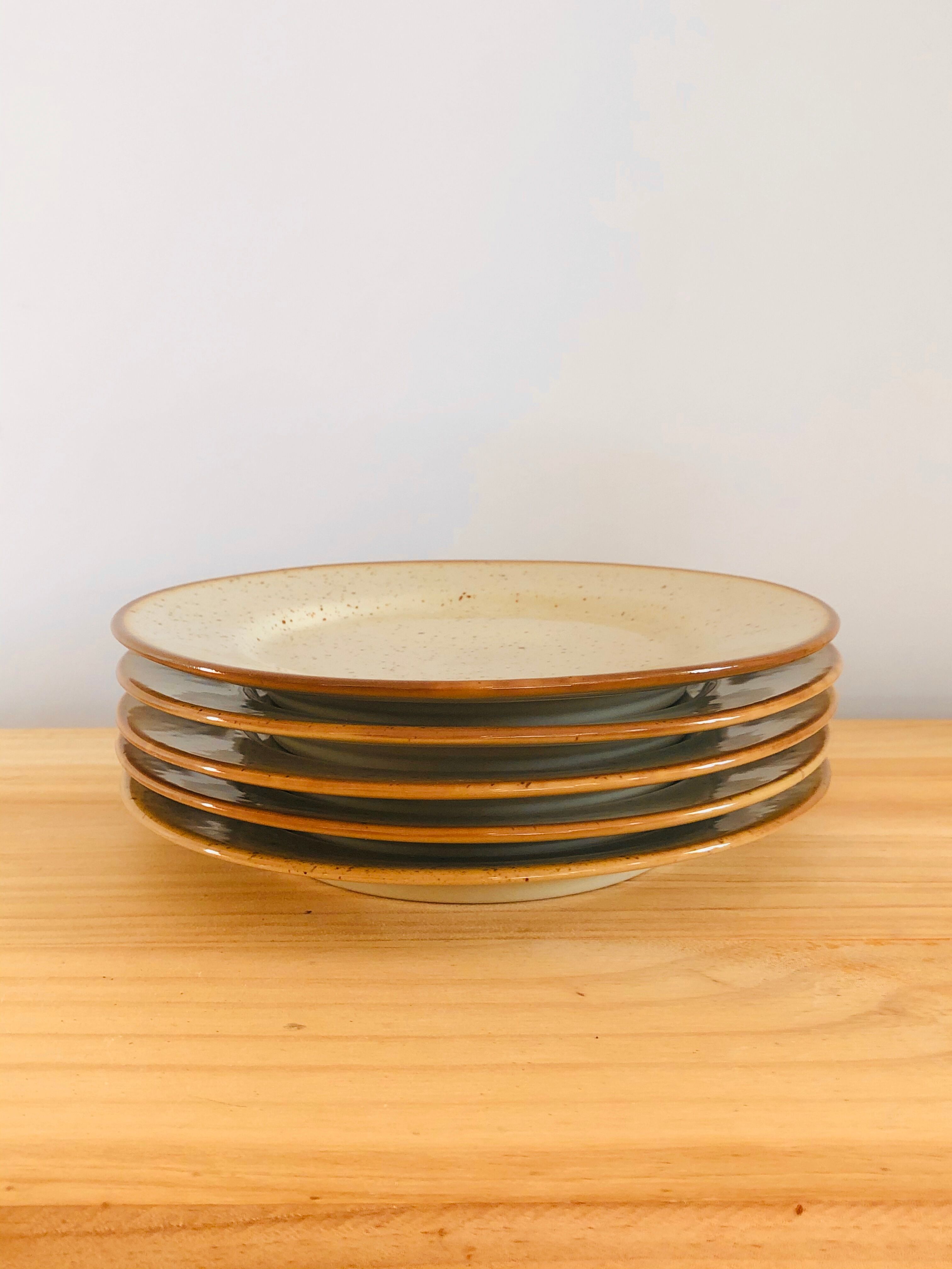 Lot of 5 speckled Tulowice dessert plates