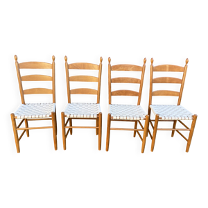Set de 4 chaises dossier - coton