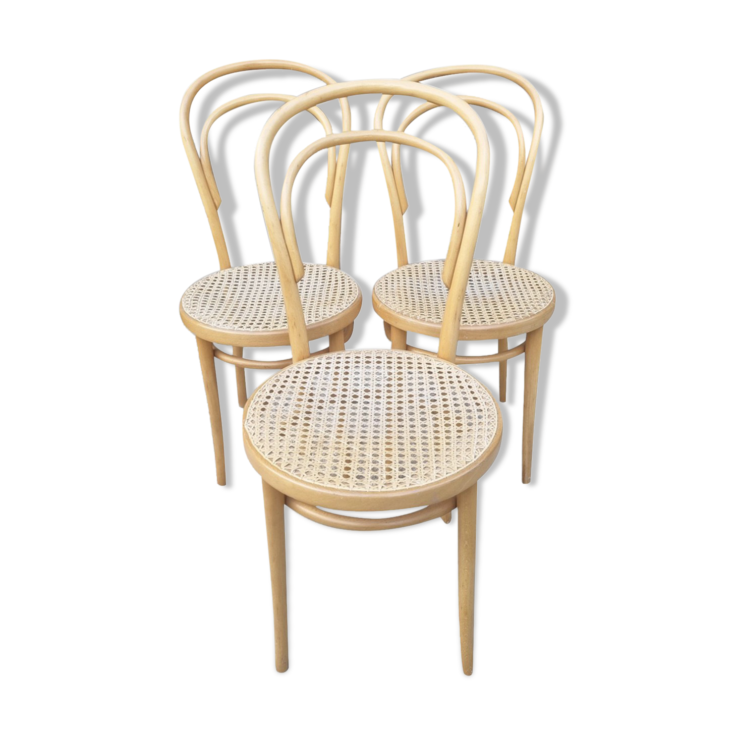 3 chairs published by ZPM Radomsko, model created by Thonet cannées N°14