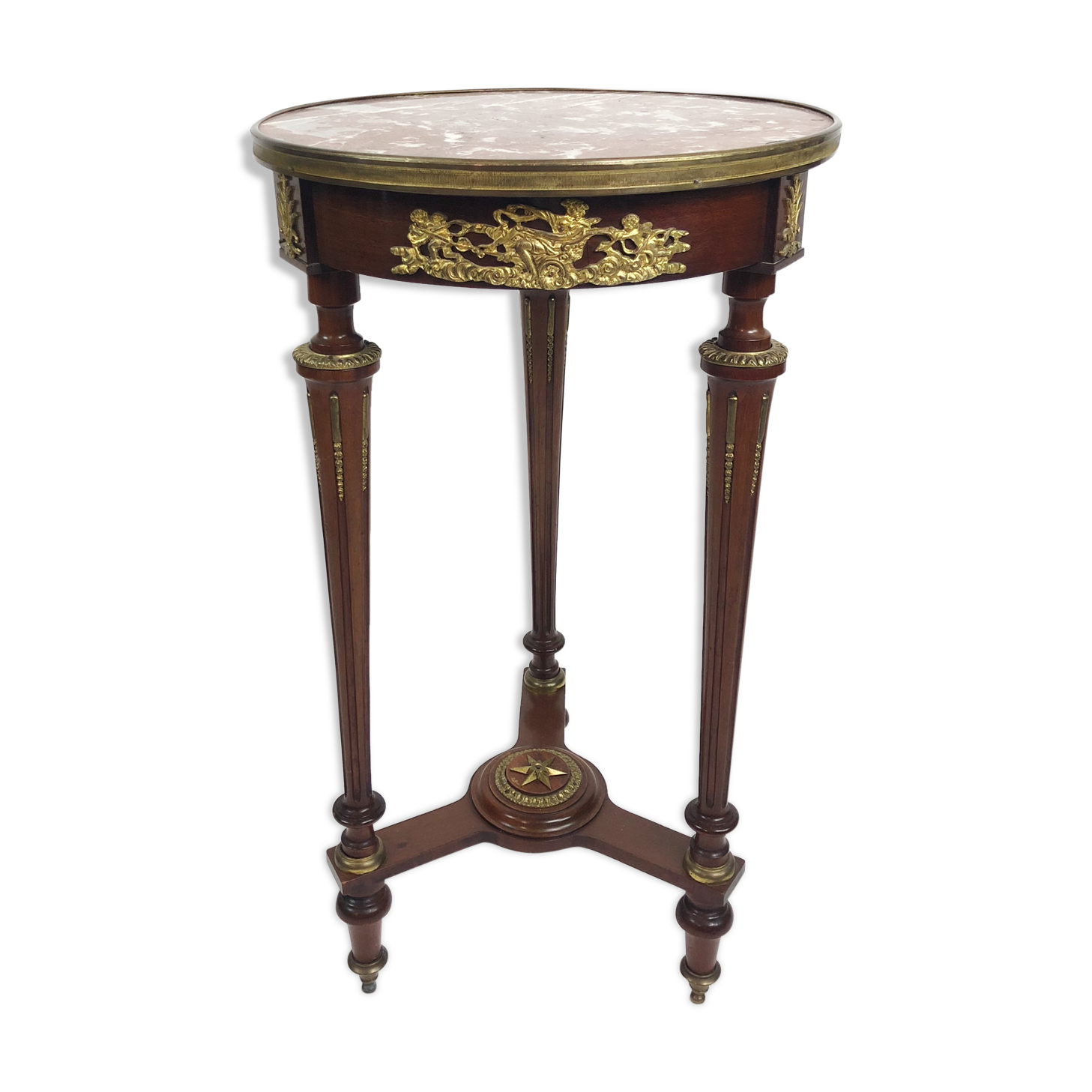 Side table Napoleon III wooden decorated with bronze