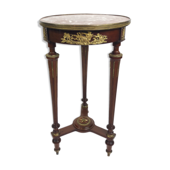 Guéridon d'époque Napoléon III en bois orné de bronze