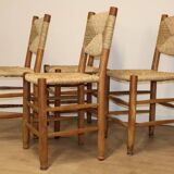 Série de 4 Chaises Charlotte Perriand Modèle "Bauche" Edition BCB