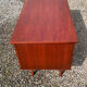 Vintage wooden desk teak veneer sixties conical legs 1 drawer