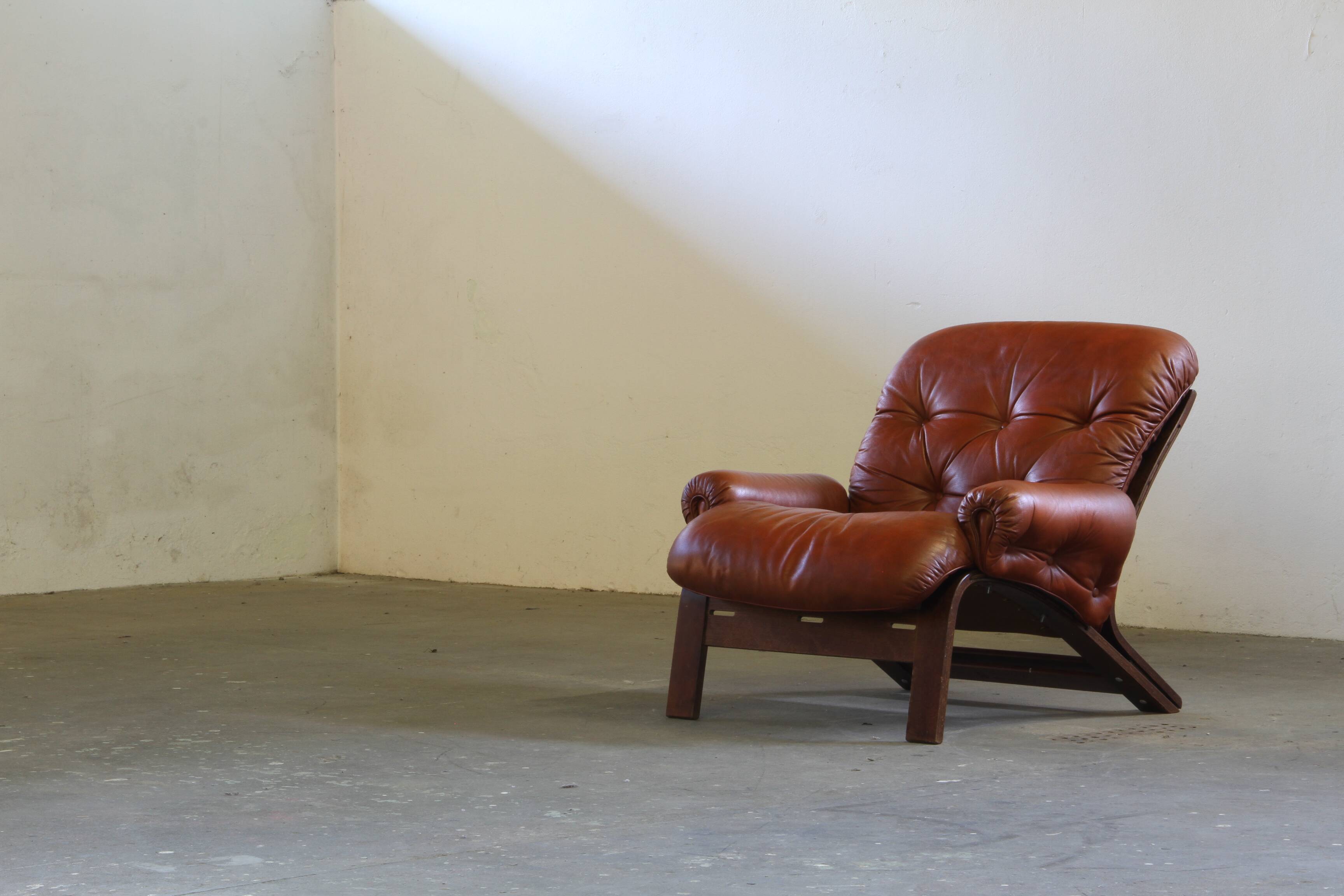 Vintage 1970s Leather Lounge Chairs by Elsa & Nordahl Solheim for Rybo Rykk