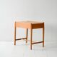 Vintage Scandinavian elm coffee table with storage compartment