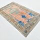 Salmon & Navy Blue Vintage Persian Rug, 131x218 Cm