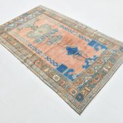 Salmon & Navy Blue Vintage Persian Rug, 131x218 Cm