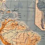 Ancienne carte d'Amérique du Sud (physique) - 1940
