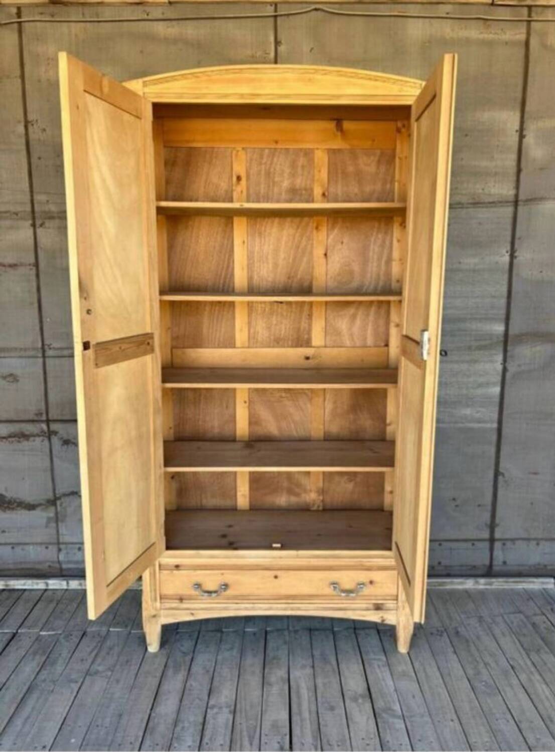 Raw wood cabinet