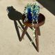 Brown solid wood stool seated circular dug