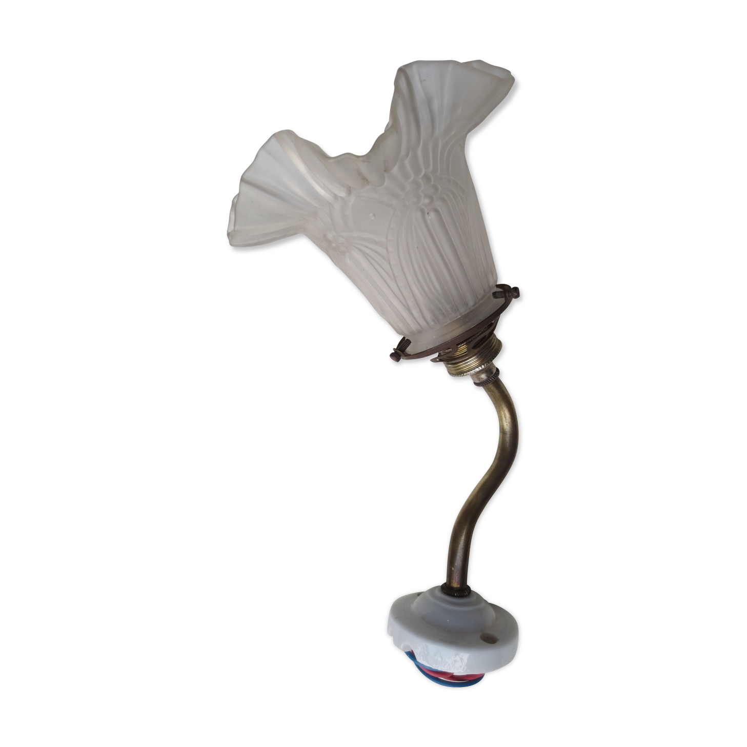 Gooseneck wall light with tulip