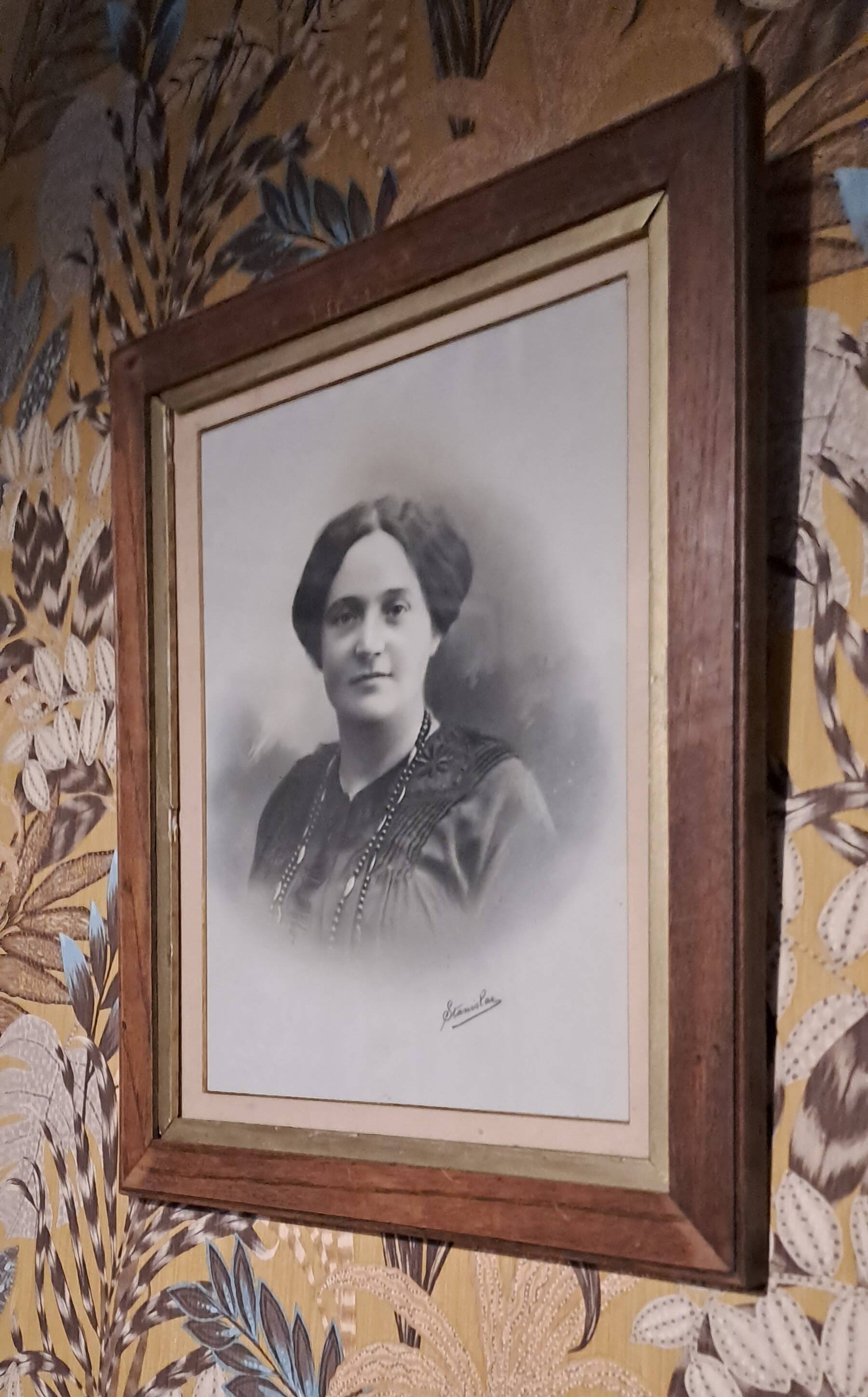 Lot of 2 victorian couple photo frames portrait ancestor painting woman and man xix france