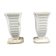 Pair of old enamelled cast iron vases