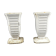 Pair of old enamelled cast iron vases