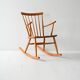 Scandinavian rocking chair 1950s/60s in beech and teak