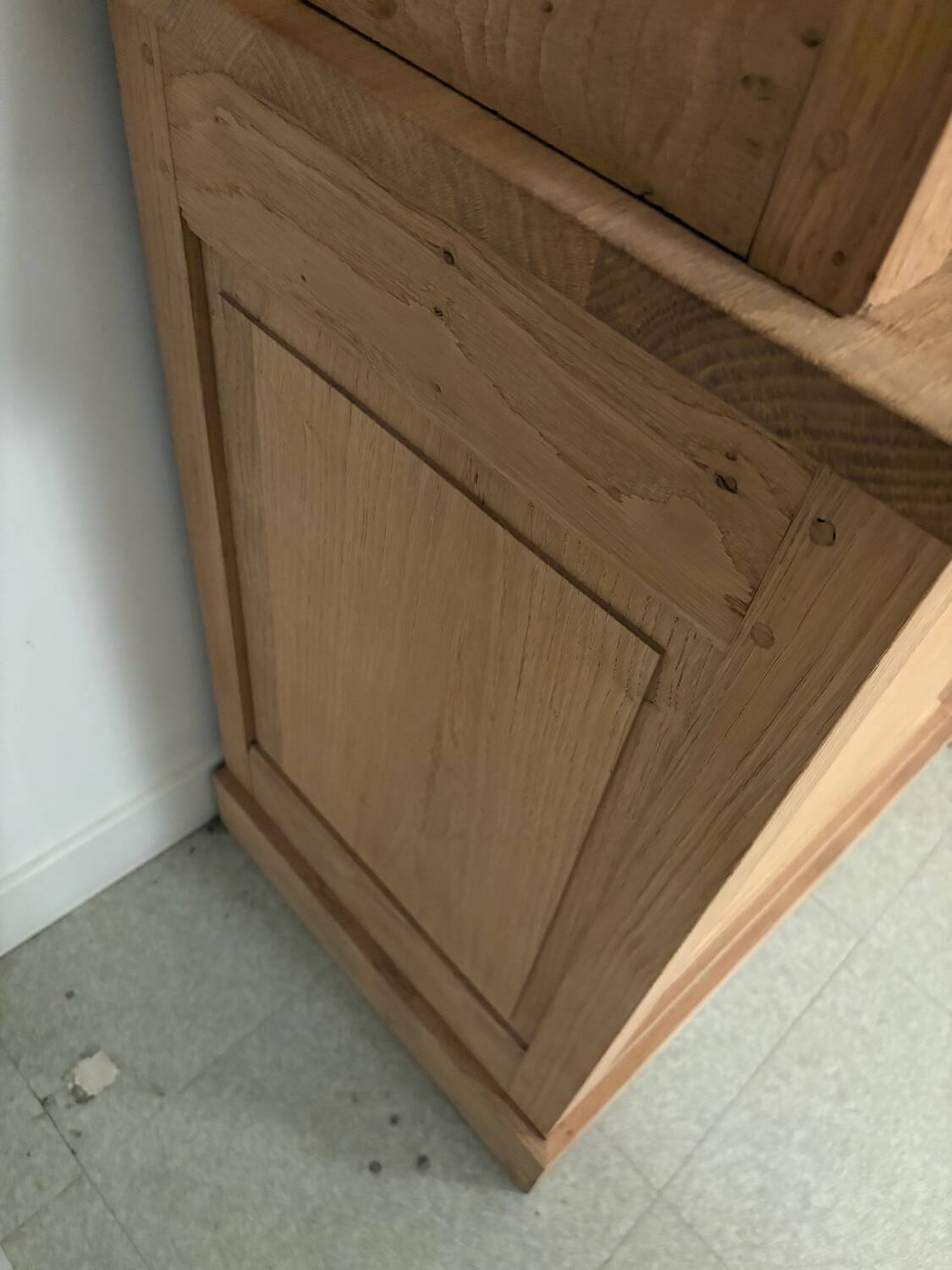 Solid oak library sandblasted