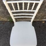 White wooden chairs