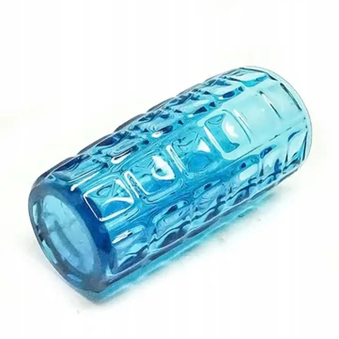 Envelope vase, mid-century modern, blue glass, Ząbkowice, Poland, 1970s