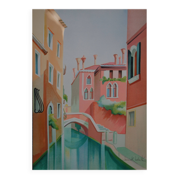 Janick LEDERLE: Small canal in Venice, original signed lithograph