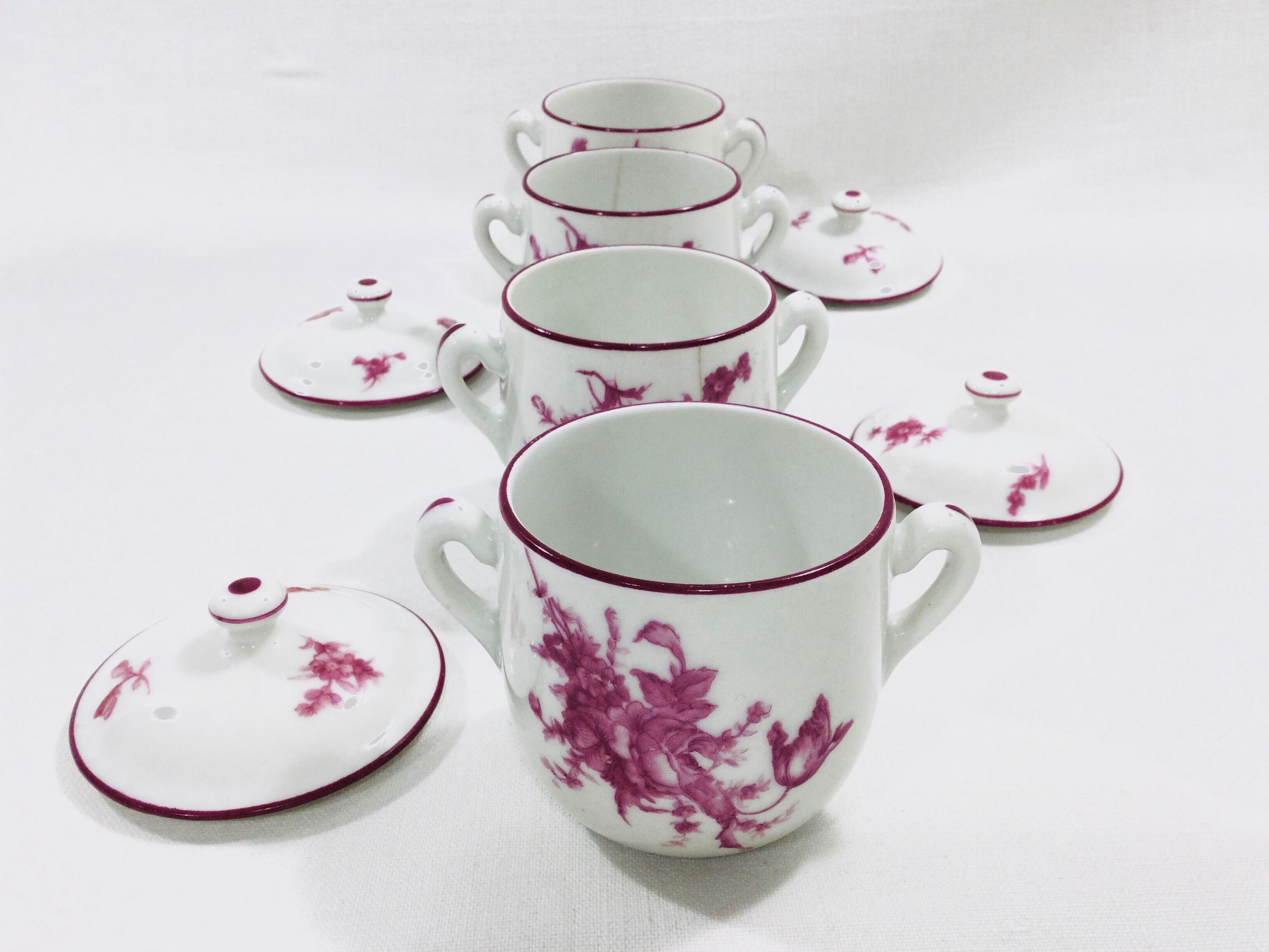 Set de 4 pots à crème en porcelaine de Limoges - Raynaud
