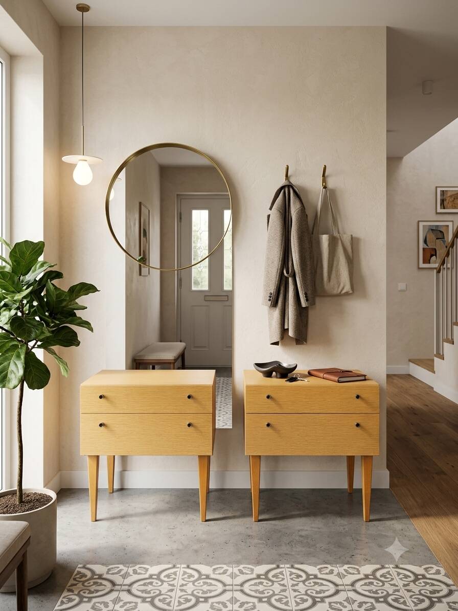 Pair of Scandinavian oak bedside tables from the 1960s.