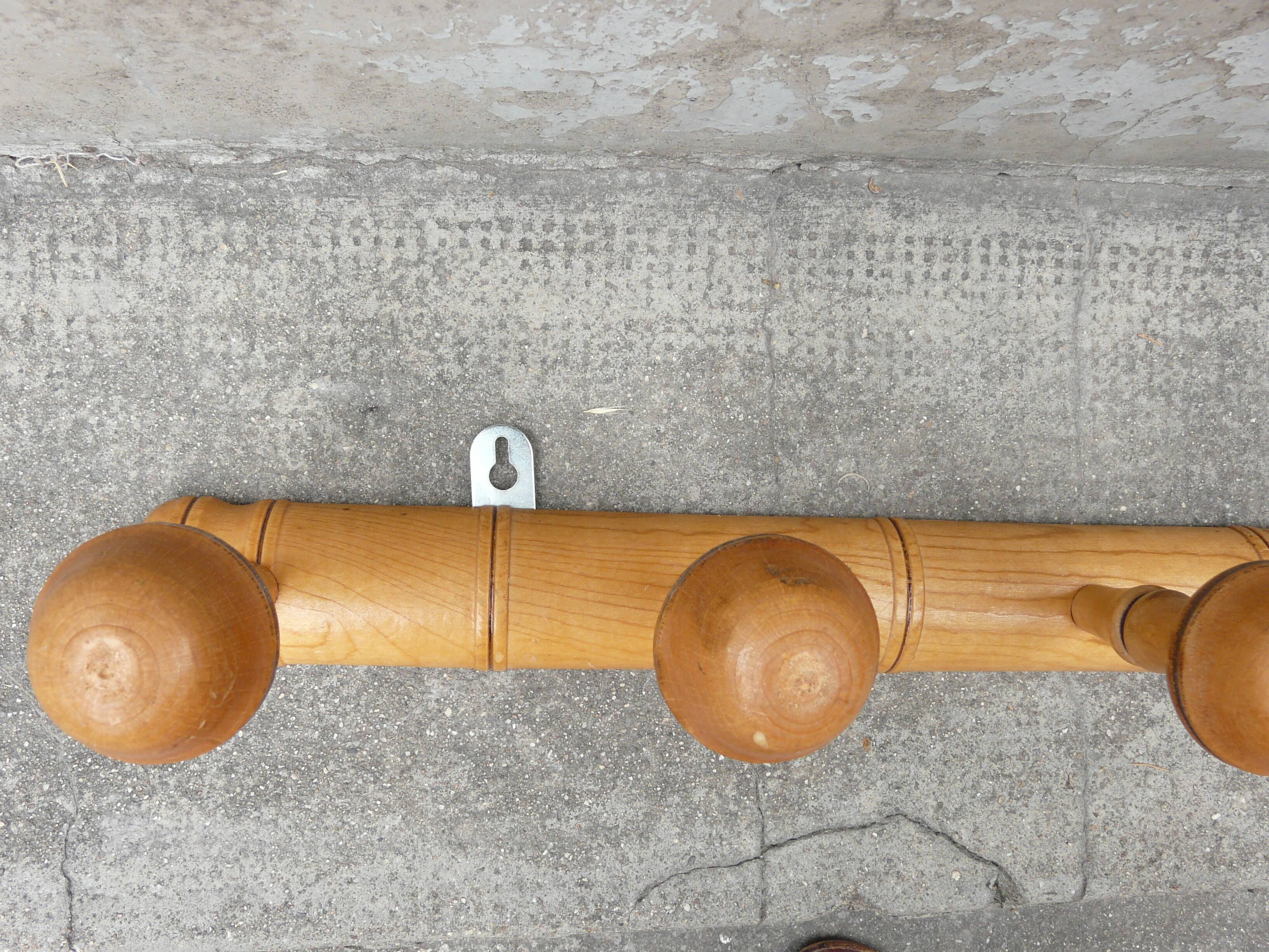 Bamboo bamboo coat rack 5 hooks