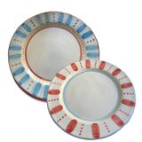 trio of mismatched handmade plates