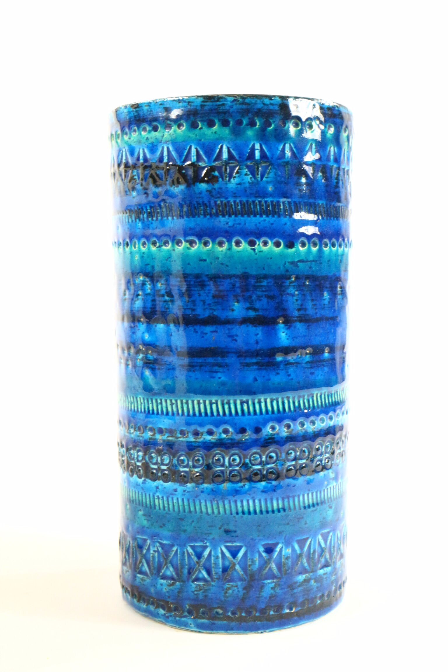 Cylinder vase, blue/blue, bitossi, aldo londi design