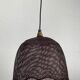 Beehive webbing rattan wicker pendant hanging lamp, 1930s