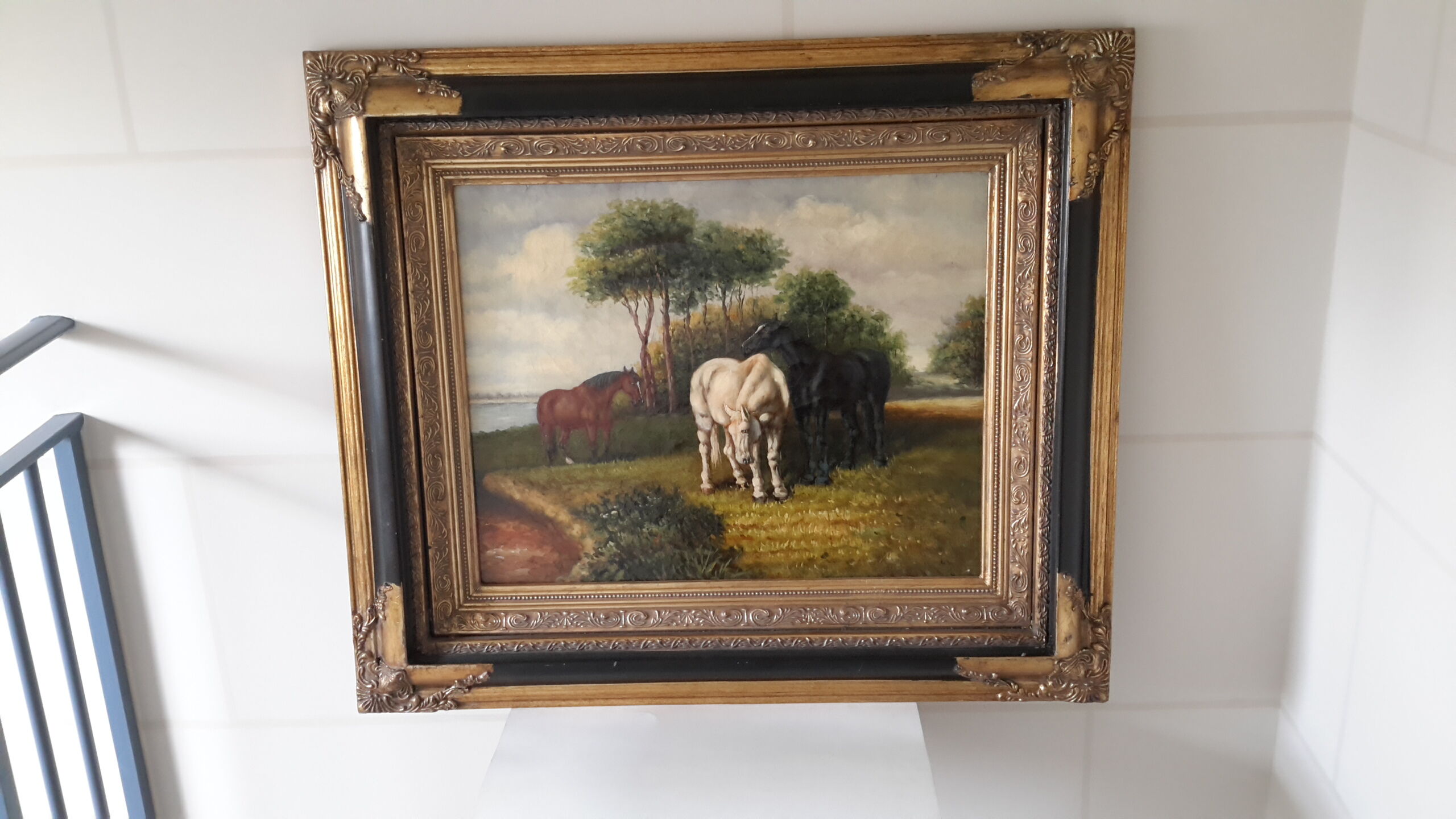 Oil on wood panel fine 19th.